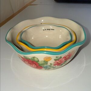Pioneer Woman Measuring Cup Bowls - Lot of 3